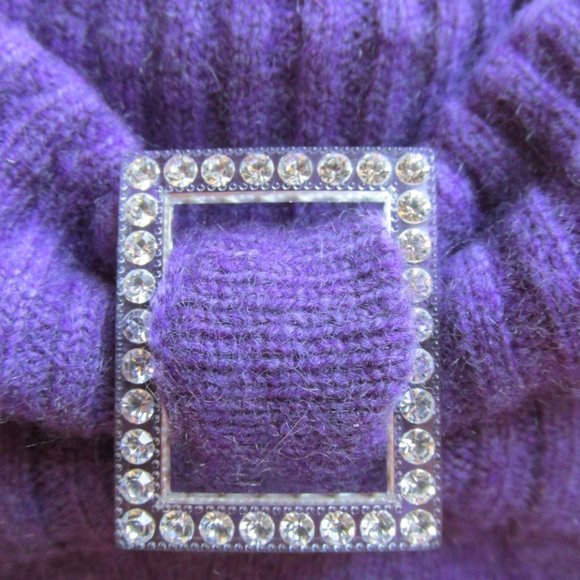 MARGARET O'LEARY WOMENS SIZE L SWEATER PURPLE CASHMERE RETR0 1950'S USA MADE - Picture 5 of 10
